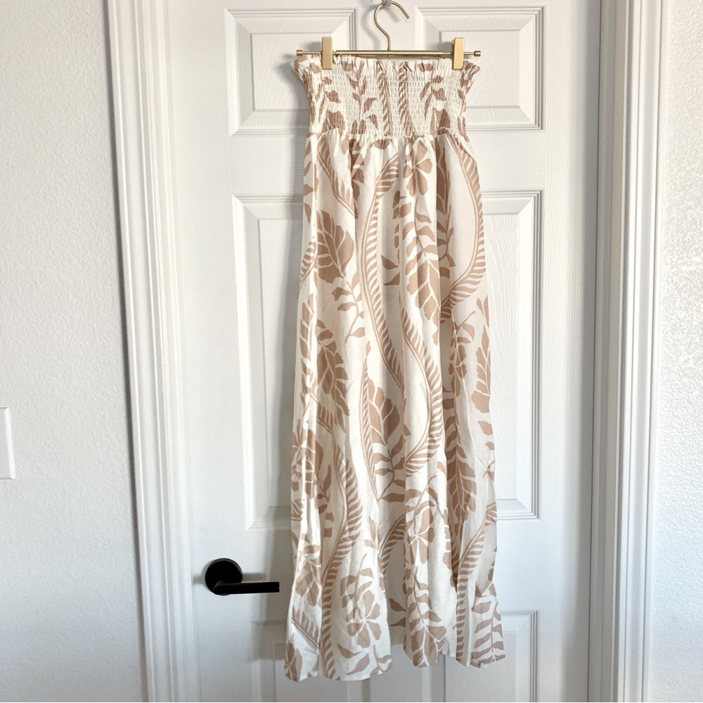 βοΈ VICI Collection Coastal Views Tropical Maxi Skirt Cream Beige Neutral Floral - Picture 10 of 15